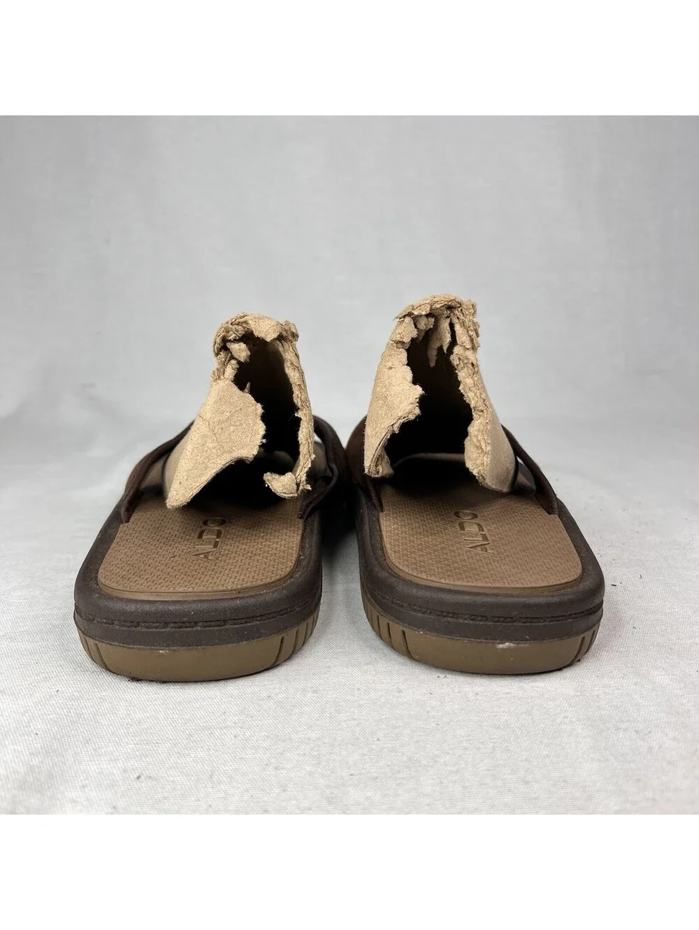 Aldo Sandals Men’s  Tan Leather Leather Straps  Size 9.5